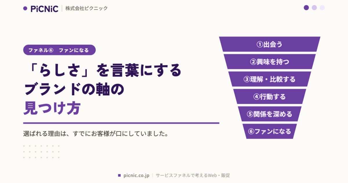 「らしさ」を言葉にする——ブランドの軸の見つけ方